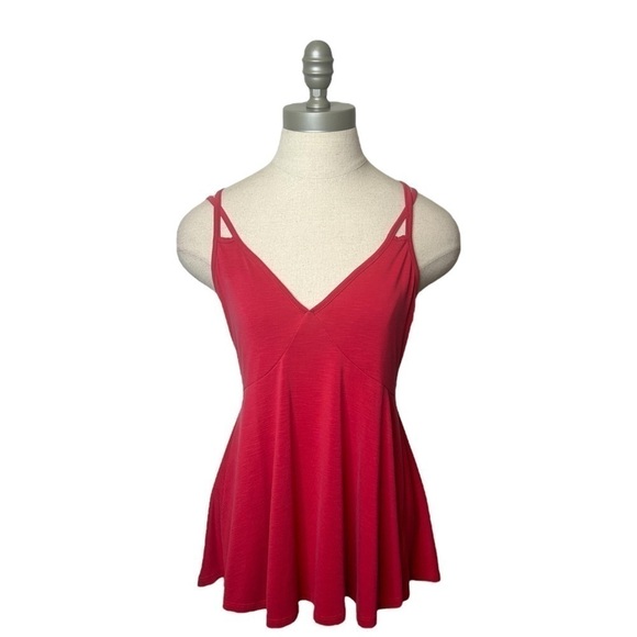 2/$30 RO&DE Anthropologie Raspberry Red Luxe Palace Slub Strappy Cami Tank XS - Picture 4 of 12